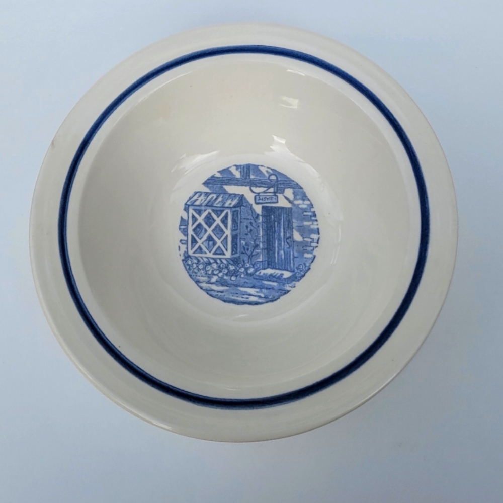 Set of 4 - Vintage Blue and White Ceramic Bowls